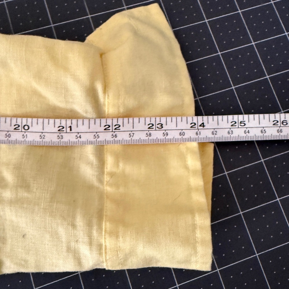 Coastal Restort Butter Yellow Linen Roll Tab Shirt Womens Large Fisherman Bright - Picture 6 of 7